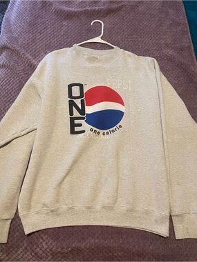 Vintage Y2K Pepsi One Gray Logo Crewneck Sweatshirt - Casual Men’s Sweater